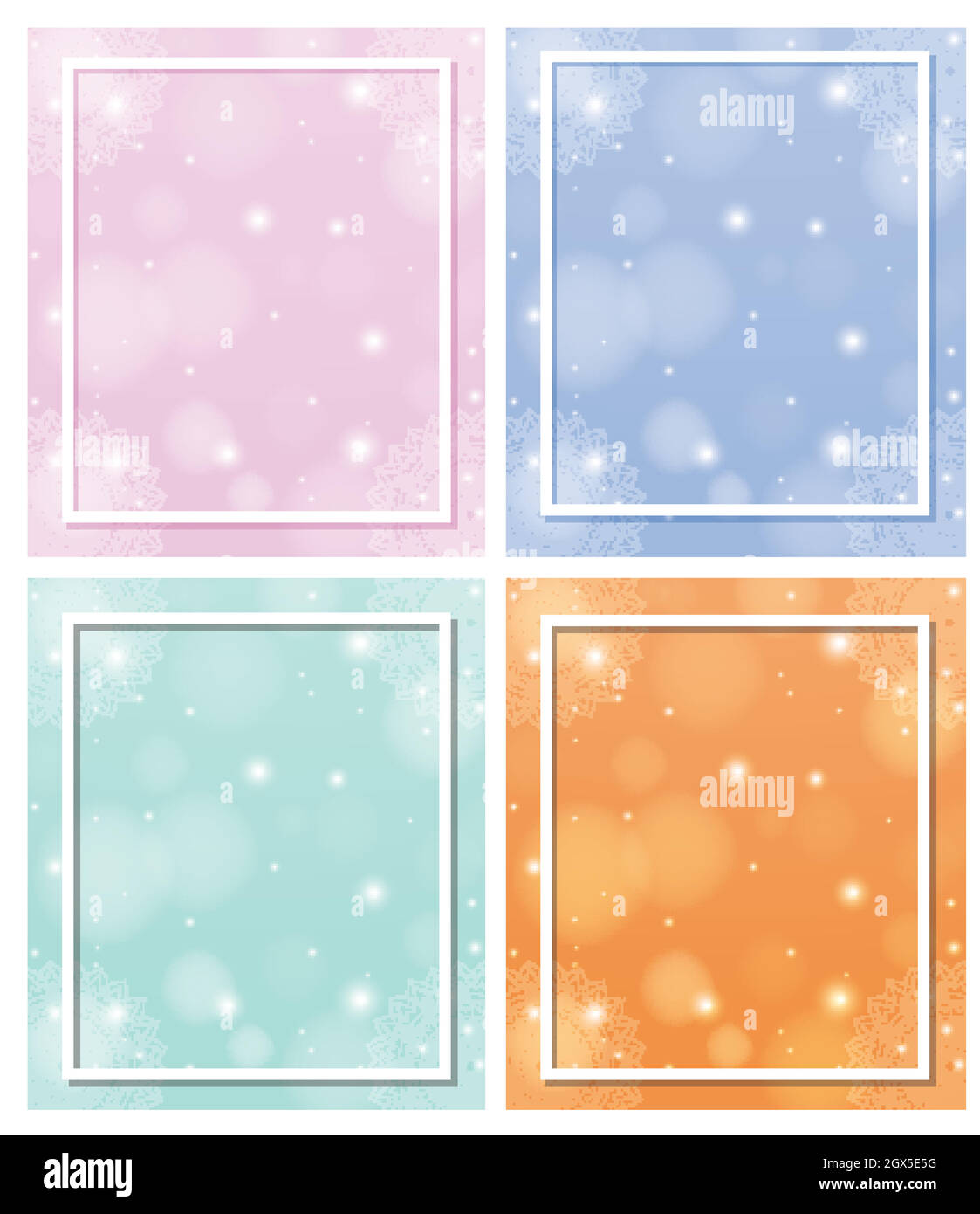 Vier Hintergrundvorlagen mit Mandala-Mustern Stock Vektor