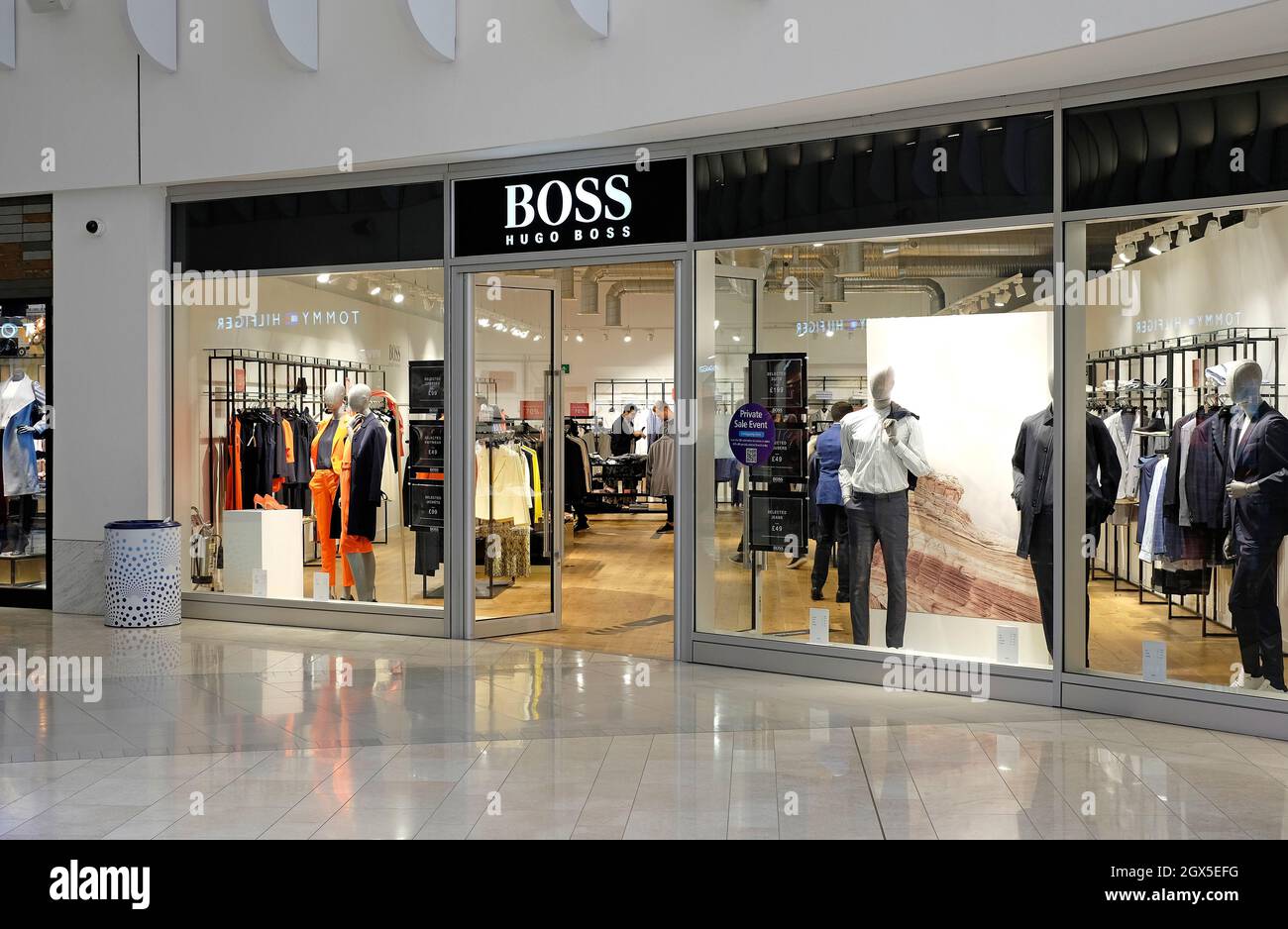 hugo Boss Store, O2 Arena Shopping Mall, london, england Stockfoto