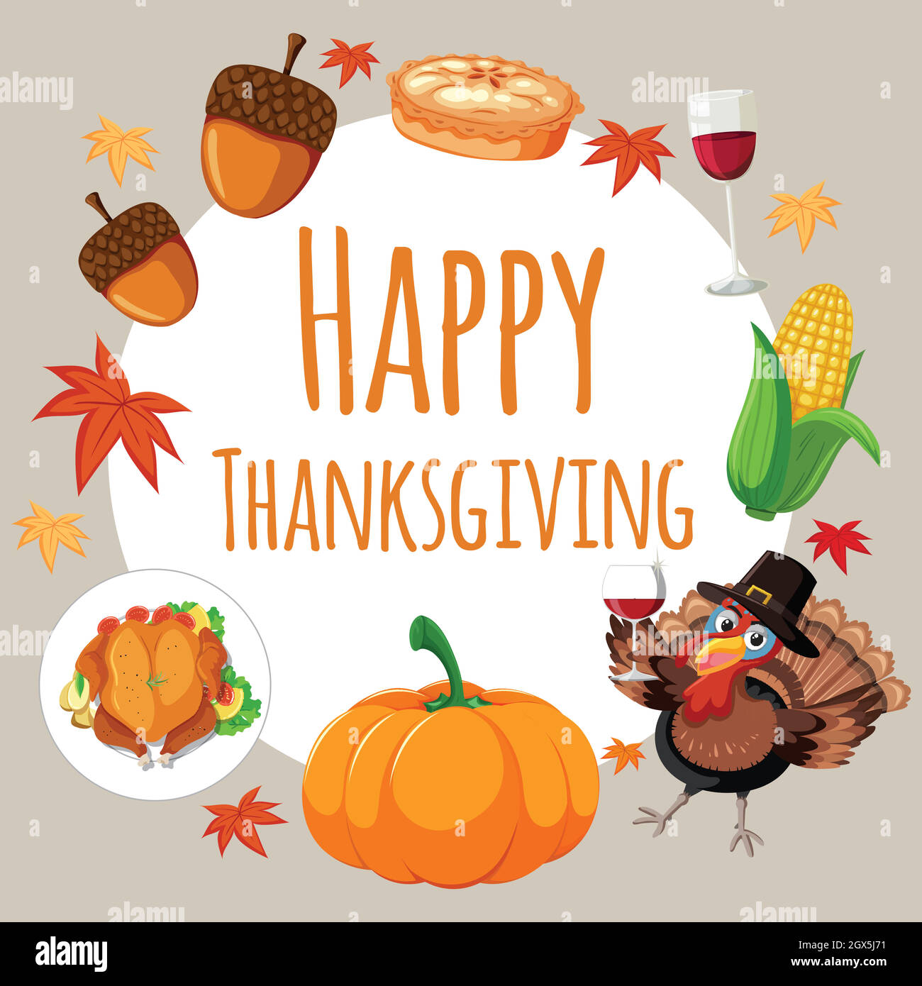 Happy Thanksgiving Card Konzept Stock Vektor
