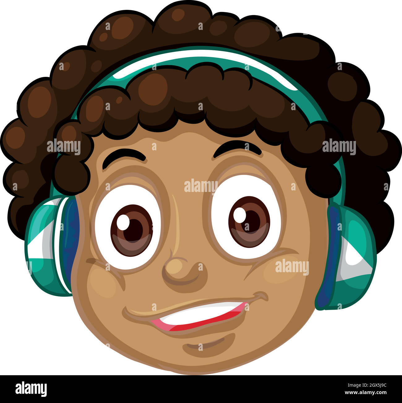 Afro-afrikanischer Junge Kopf Stock Vektor