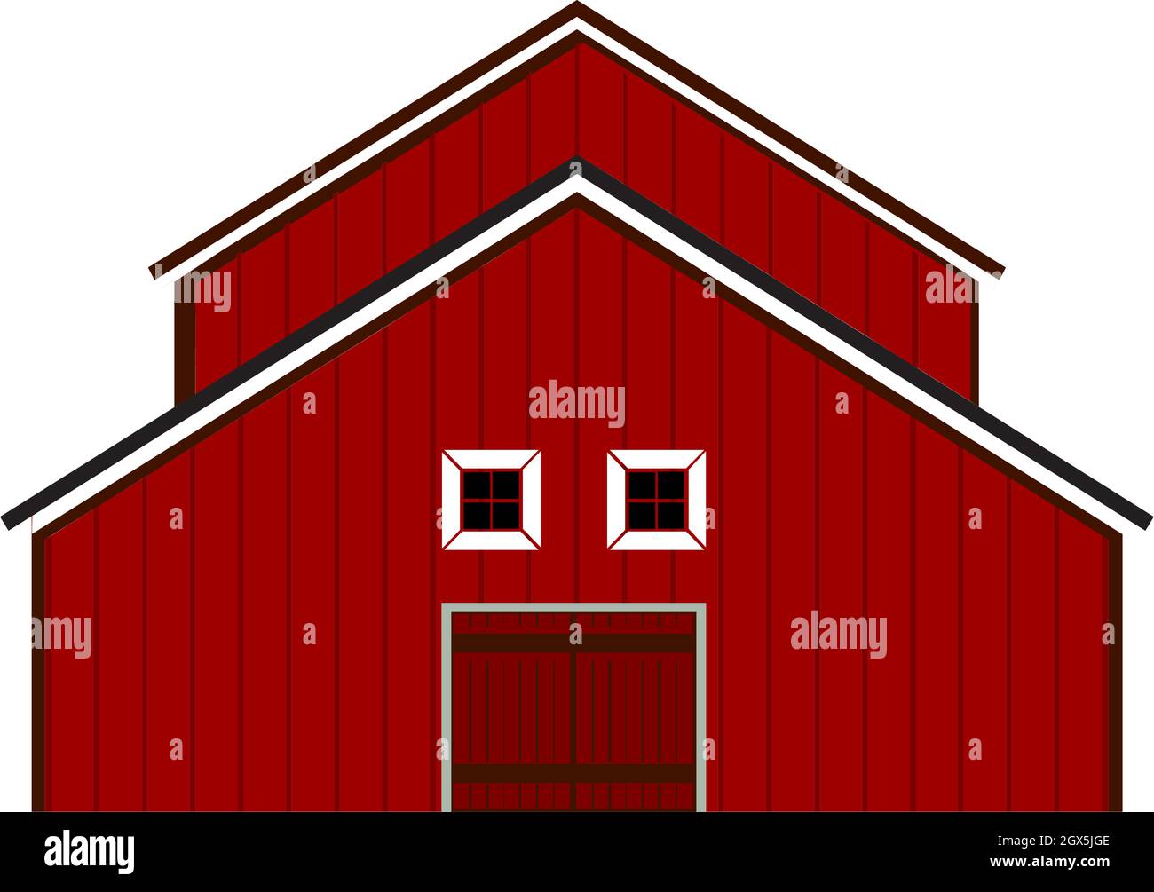 Rote Scheune Haus Illustration Vektor auf weißem Hintergrund Stock Vektor