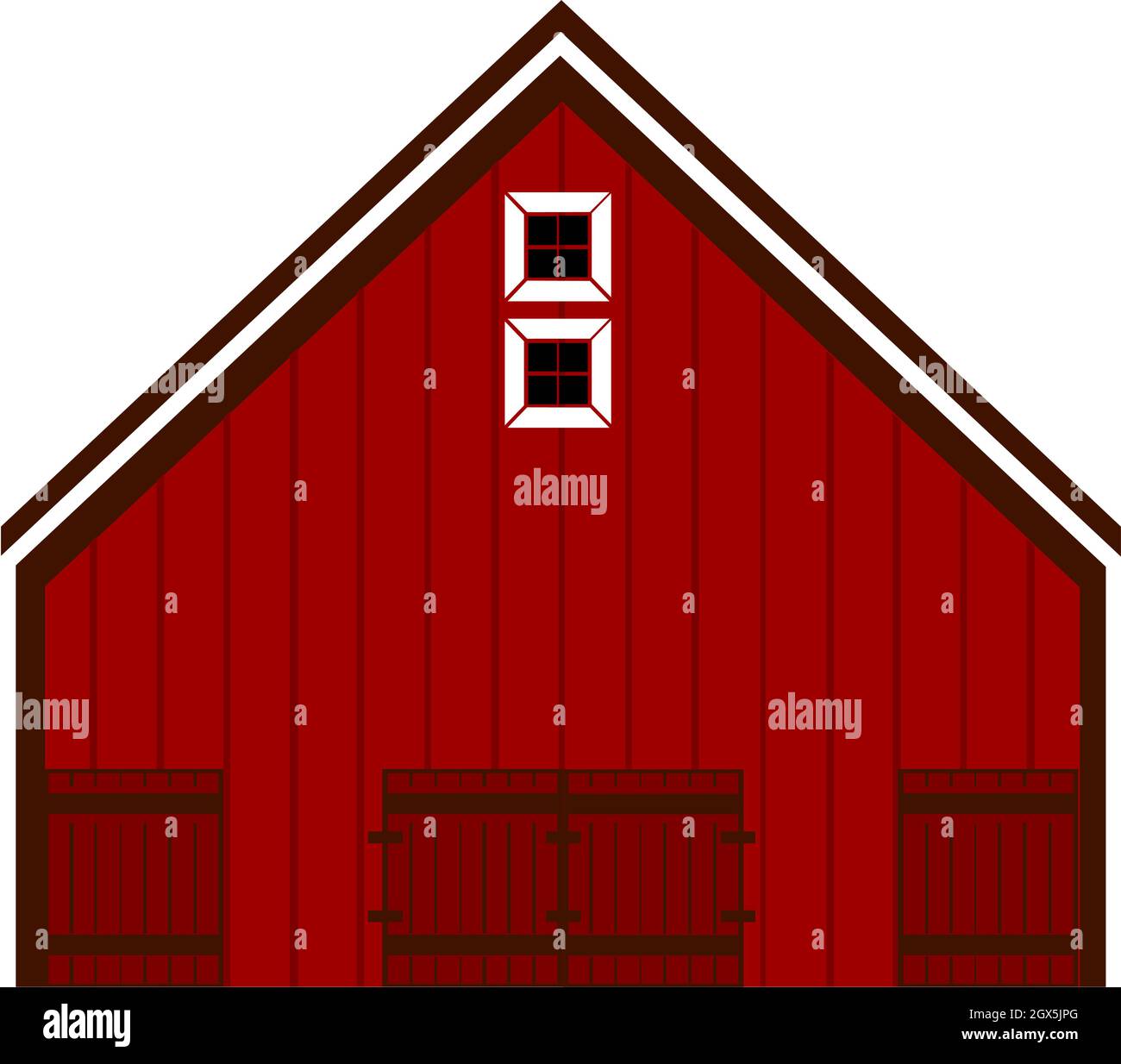Rote Scheune Haus Illustration Vektor auf weißem Hintergrund Stock Vektor
