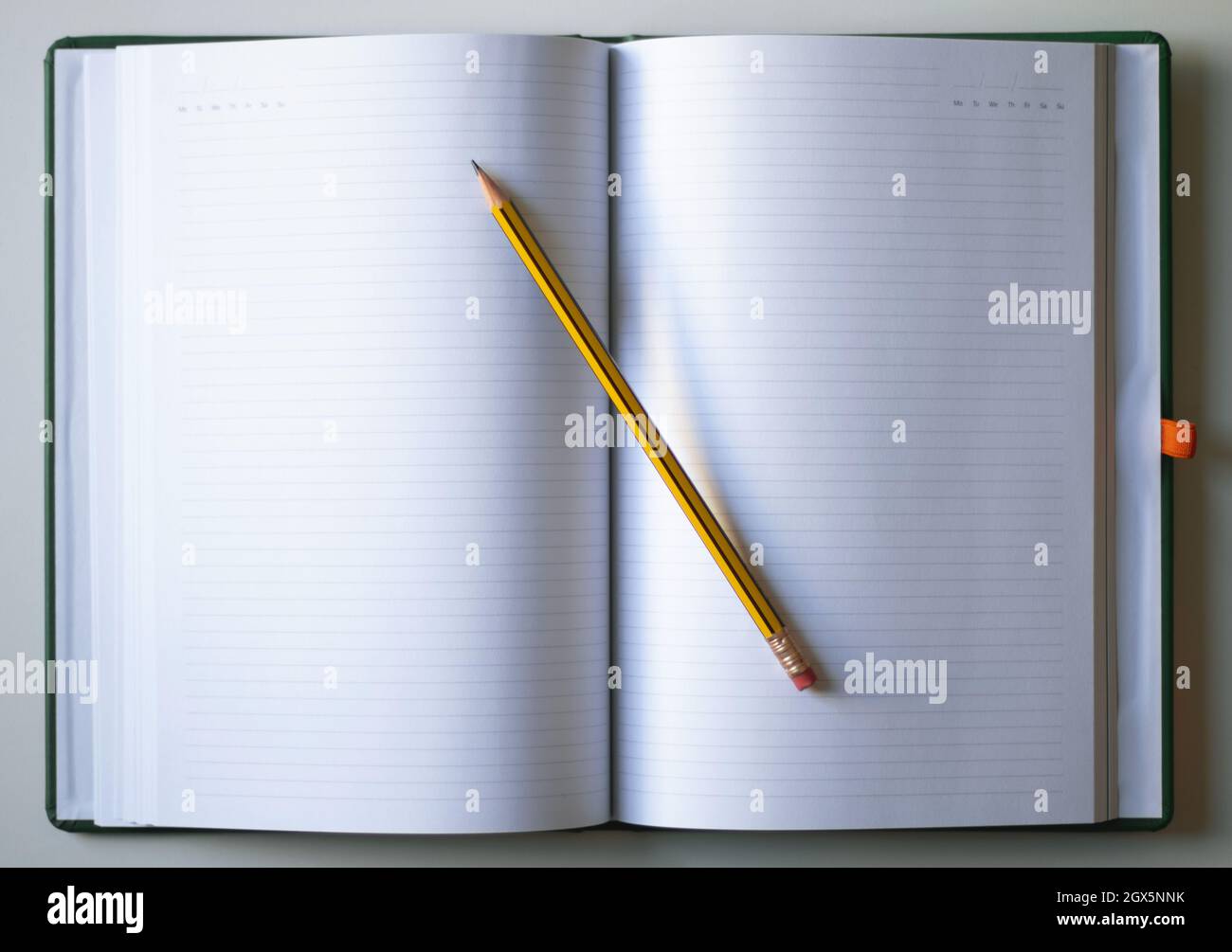 Buch mit leeren Seiten zu öffnen Stockfoto