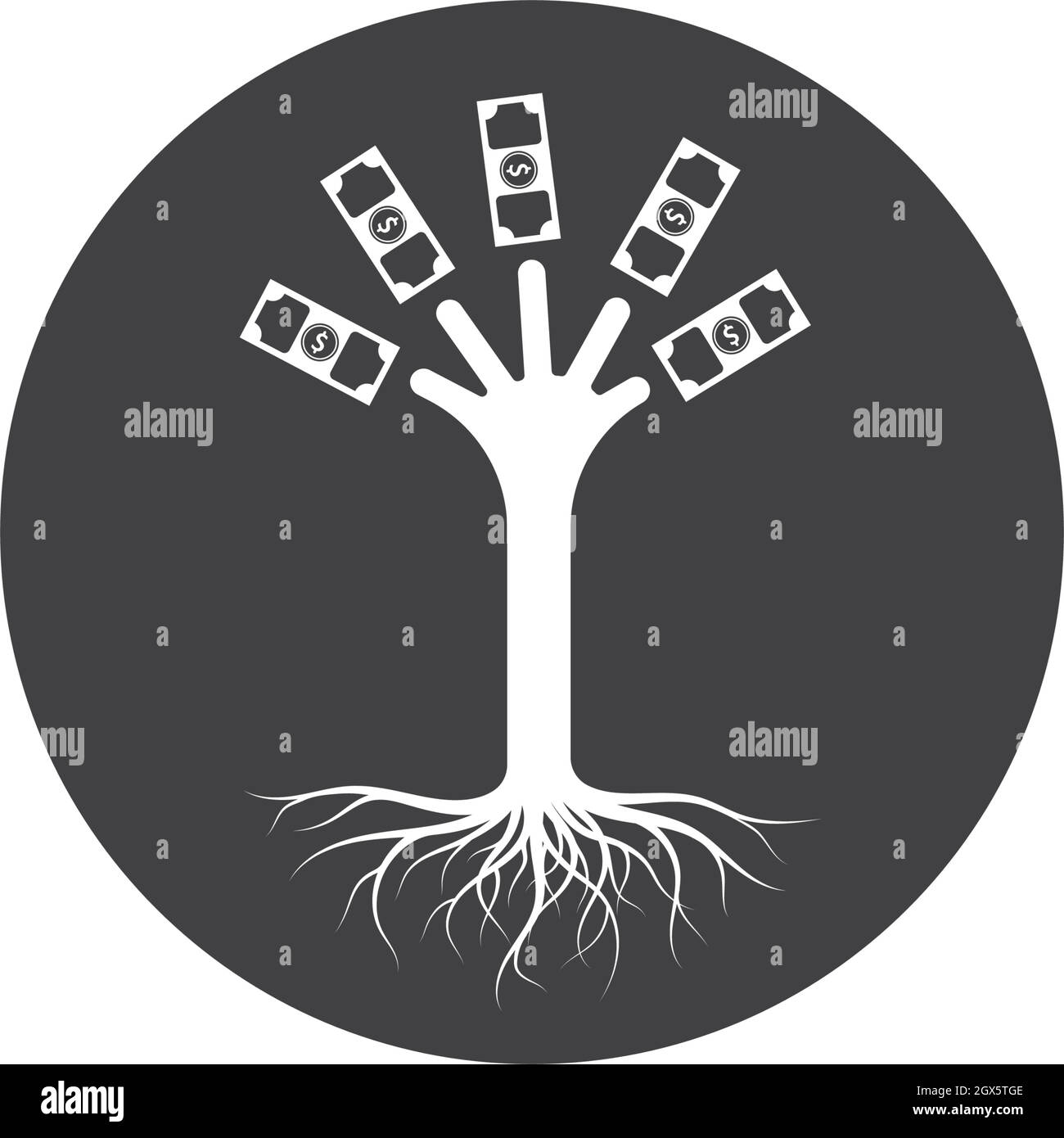 Abbildung des Symbols für das Geldbaum-Logo Stock Vektor