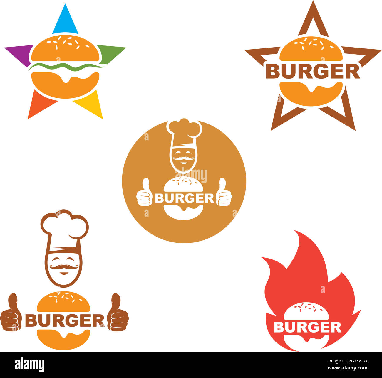 Burger Icon Vektorgrafik Design Stock Vektor