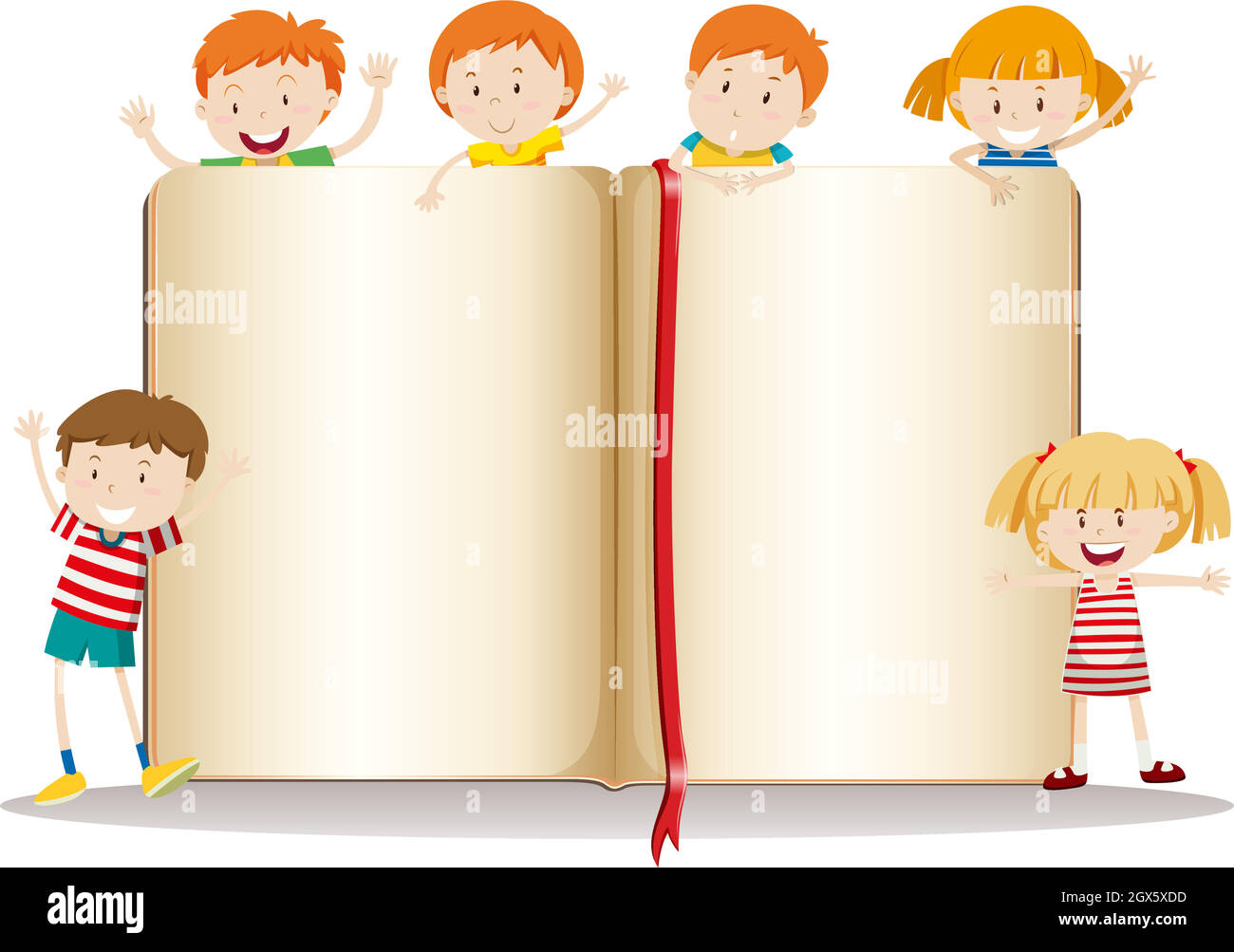 Buchgestaltung mit glücklichen Kindern Stock Vektor