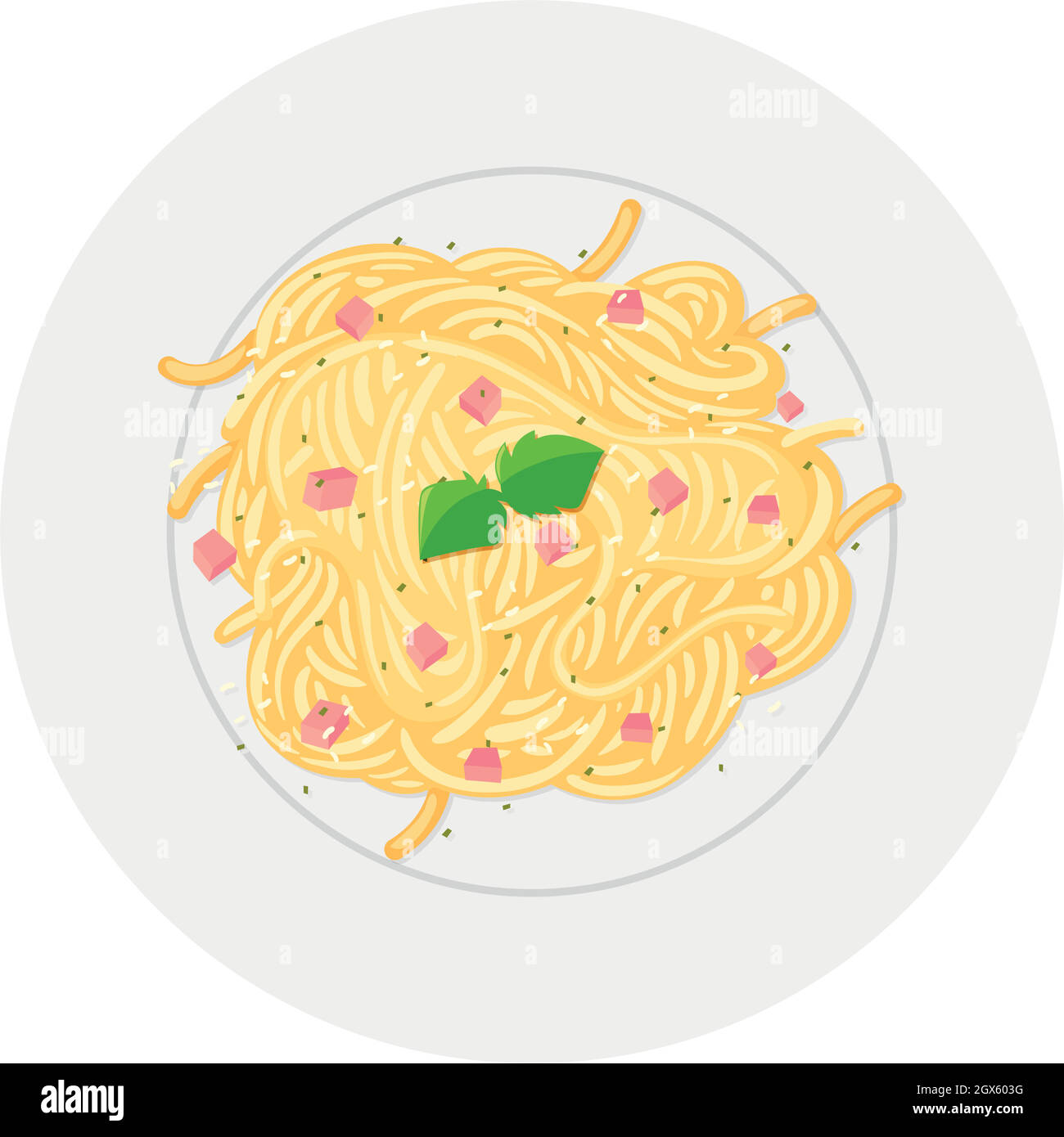 Spaghetti auf dem Teller Stock Vektor