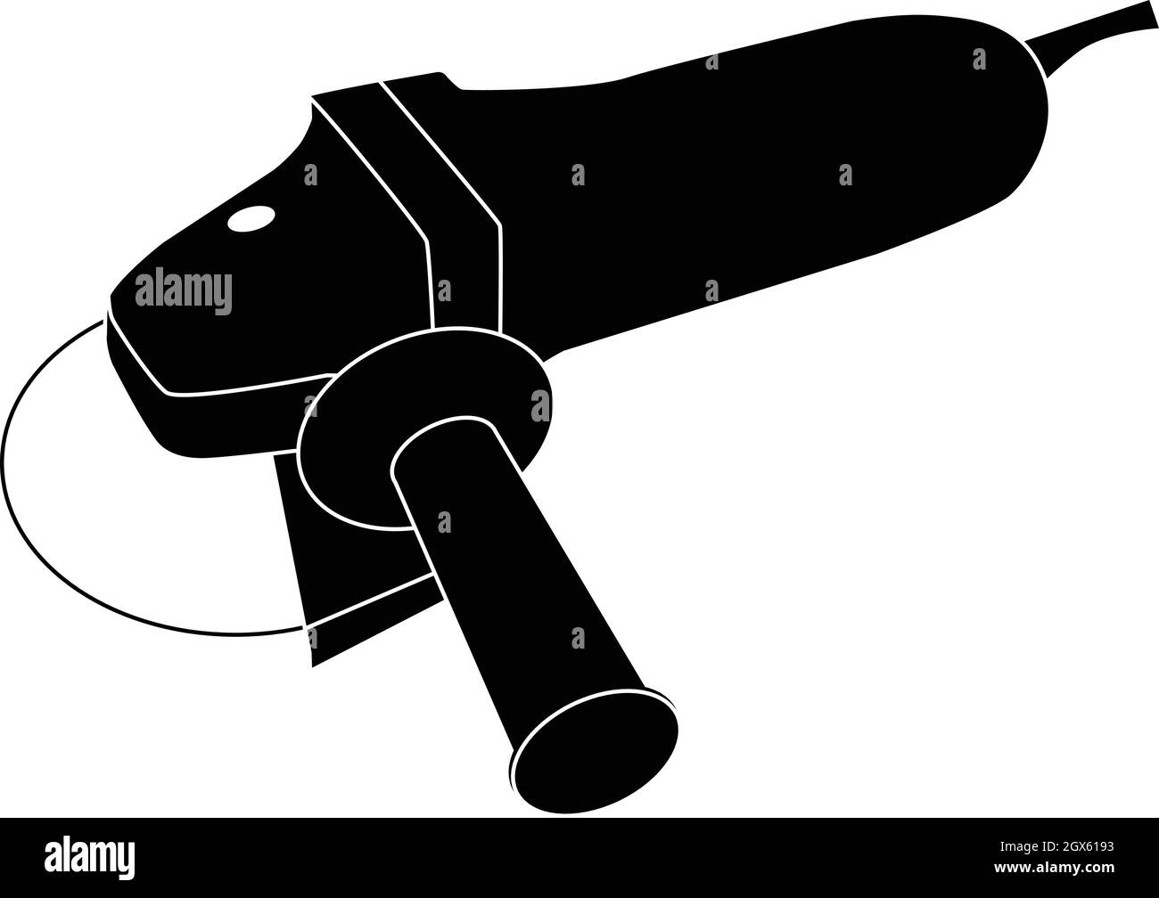 Schleifen elektrische Schleifmaschine Silhouette Vektor Illustration isoliert Stock Vektor