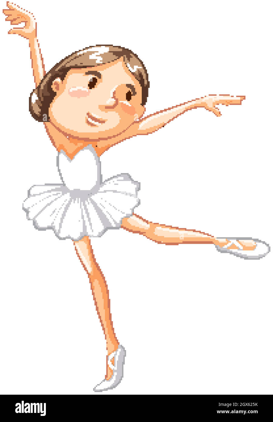 Sportler tanzen Ballett auf weißem Hintergrund Stock Vektor