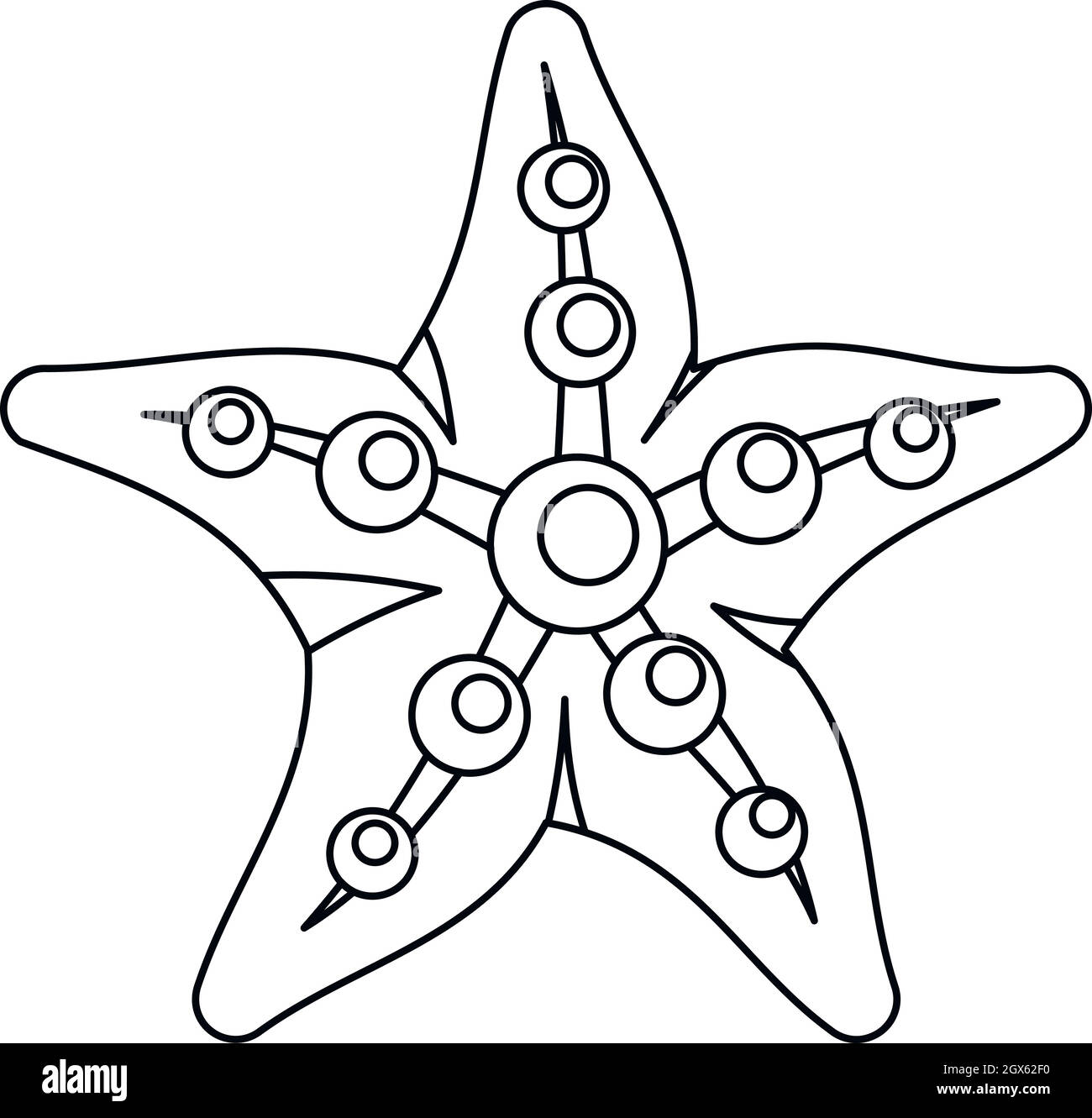 Sea Star Symbol, outline Style Stock Vektor