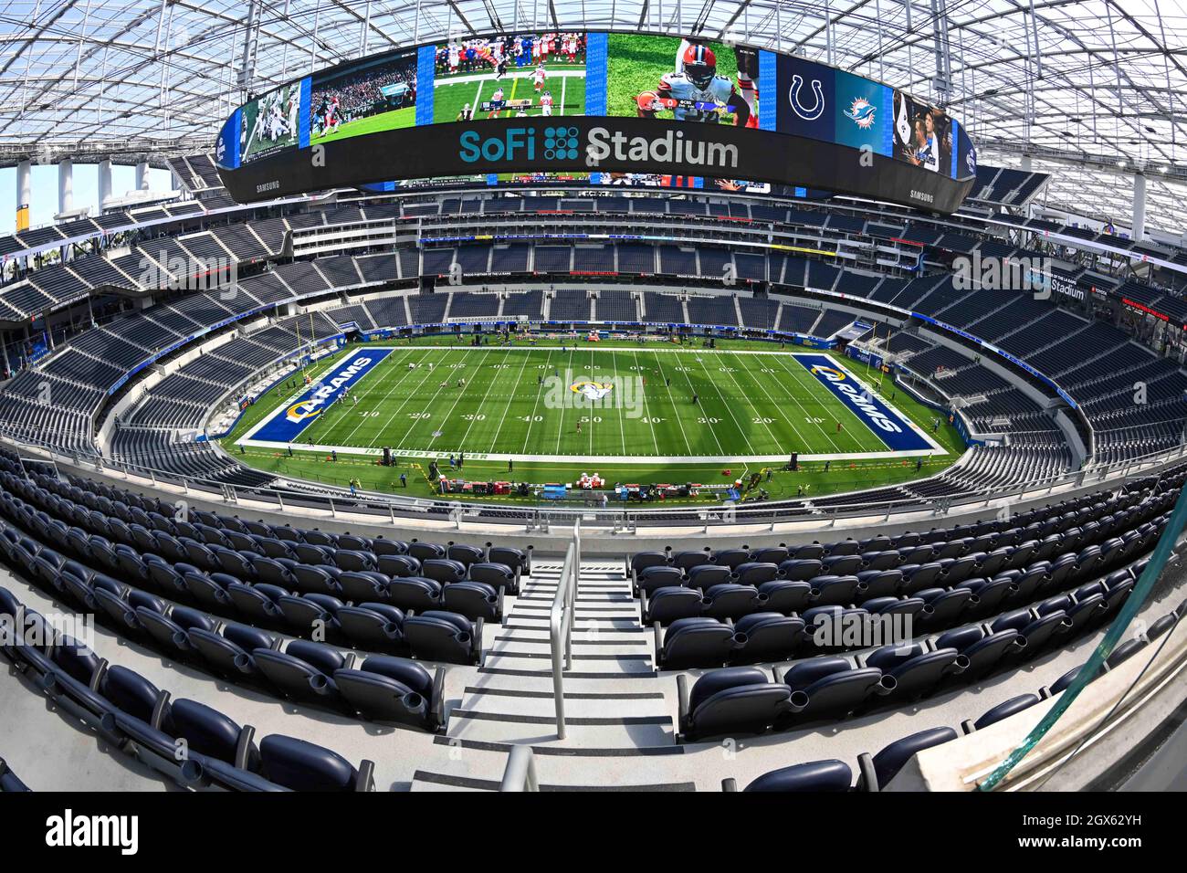 Allgemeine Gesamtansicht des SoFi-Stadions vor einem NFL-Fußballspiel zwischen den Los Angeles Rams und den Arizona Cardinals, Sonntag, 3. Oktober 2021, in Ingl Stockfoto