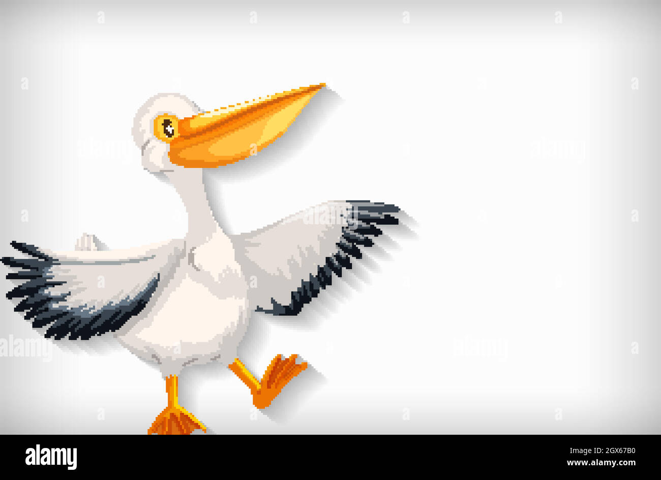 Hintergrundvorlage mit einfarbiger Farbe und Pelikanvögel Stock Vektor