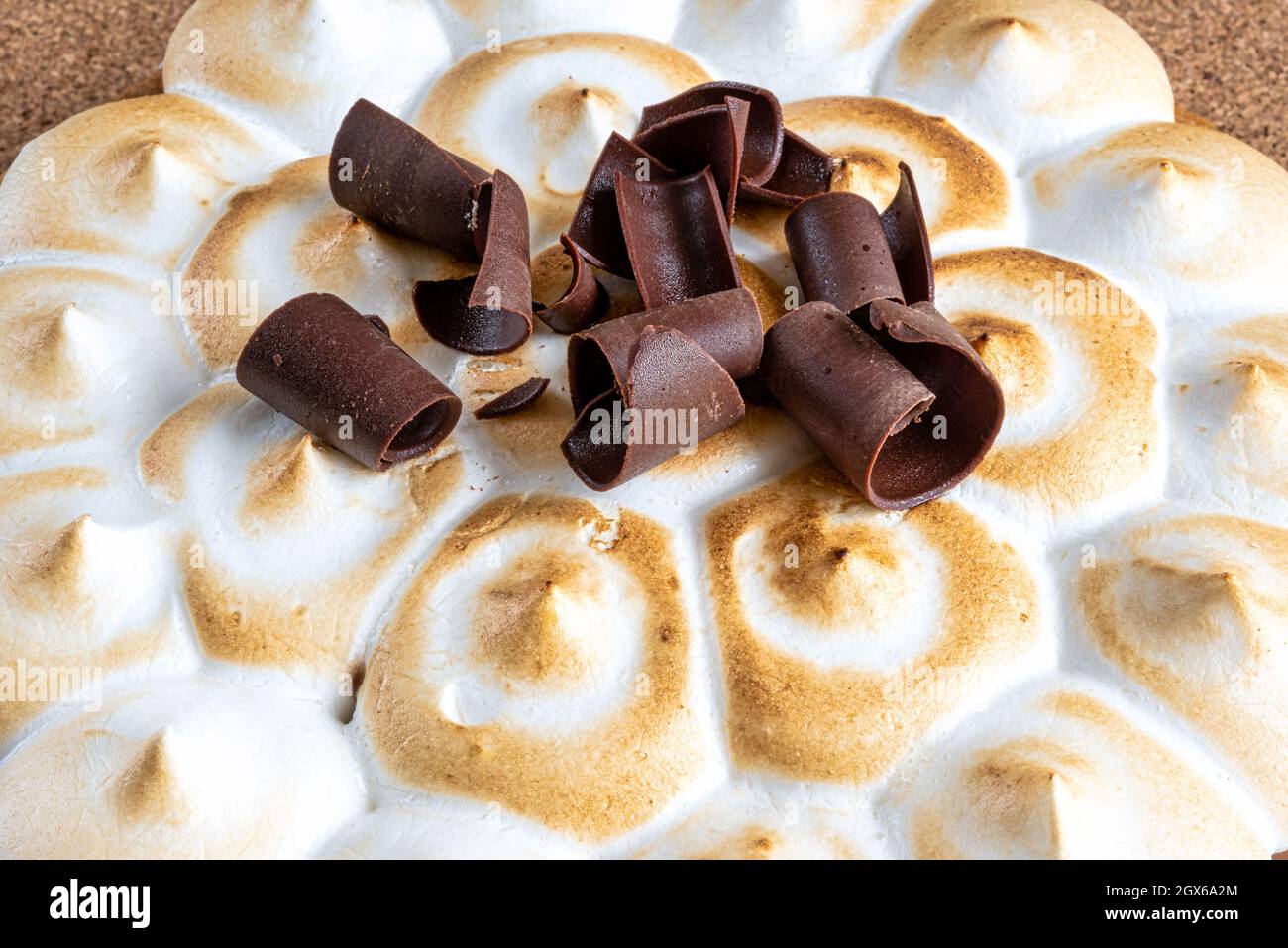 Schokoladenkuchen, Nahaufnahme von süßen Speisen Stockfoto