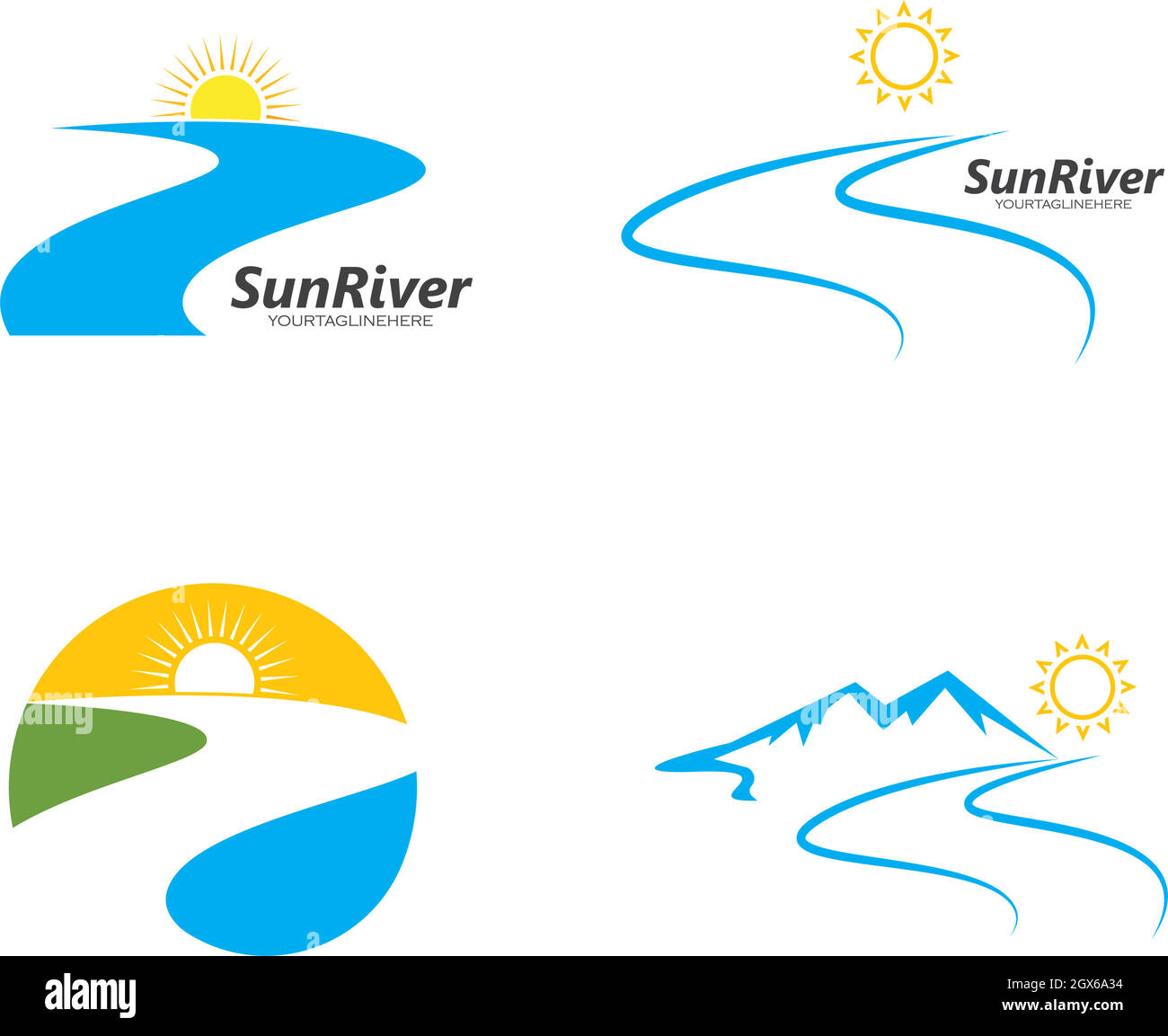 Abbildung des Symbols „Sun River“ Stock Vektor