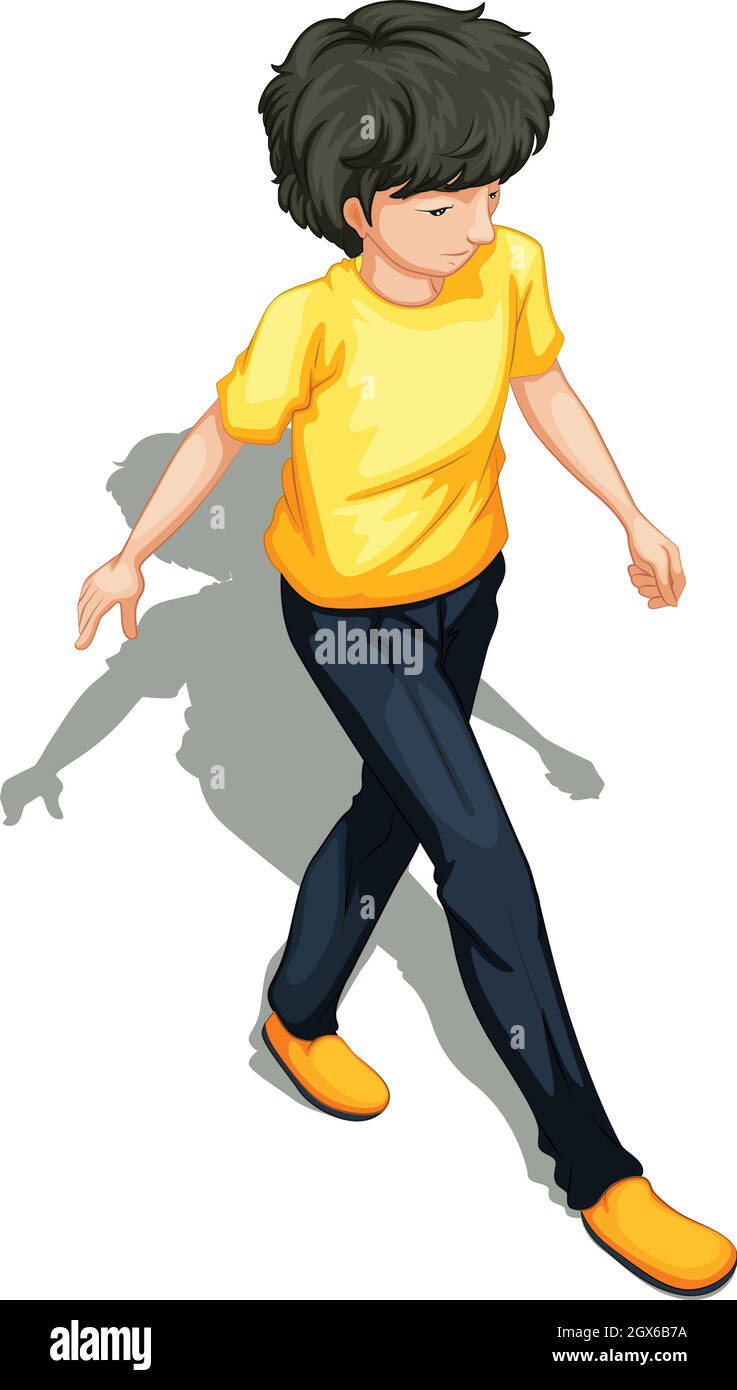 topview eines Mannes, der läuft Stock Vektor