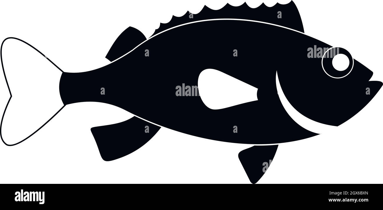 Seebarsch Fisch-Ikone, einfacher Stil Stock Vektor