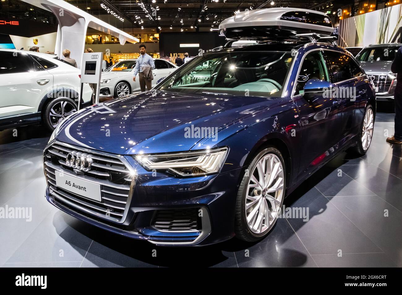 Audi A6 Avant auf dem Autosalon 2020 vorgestellt. Brüssel, Belgien - 9. Januar 2020. Stockfoto