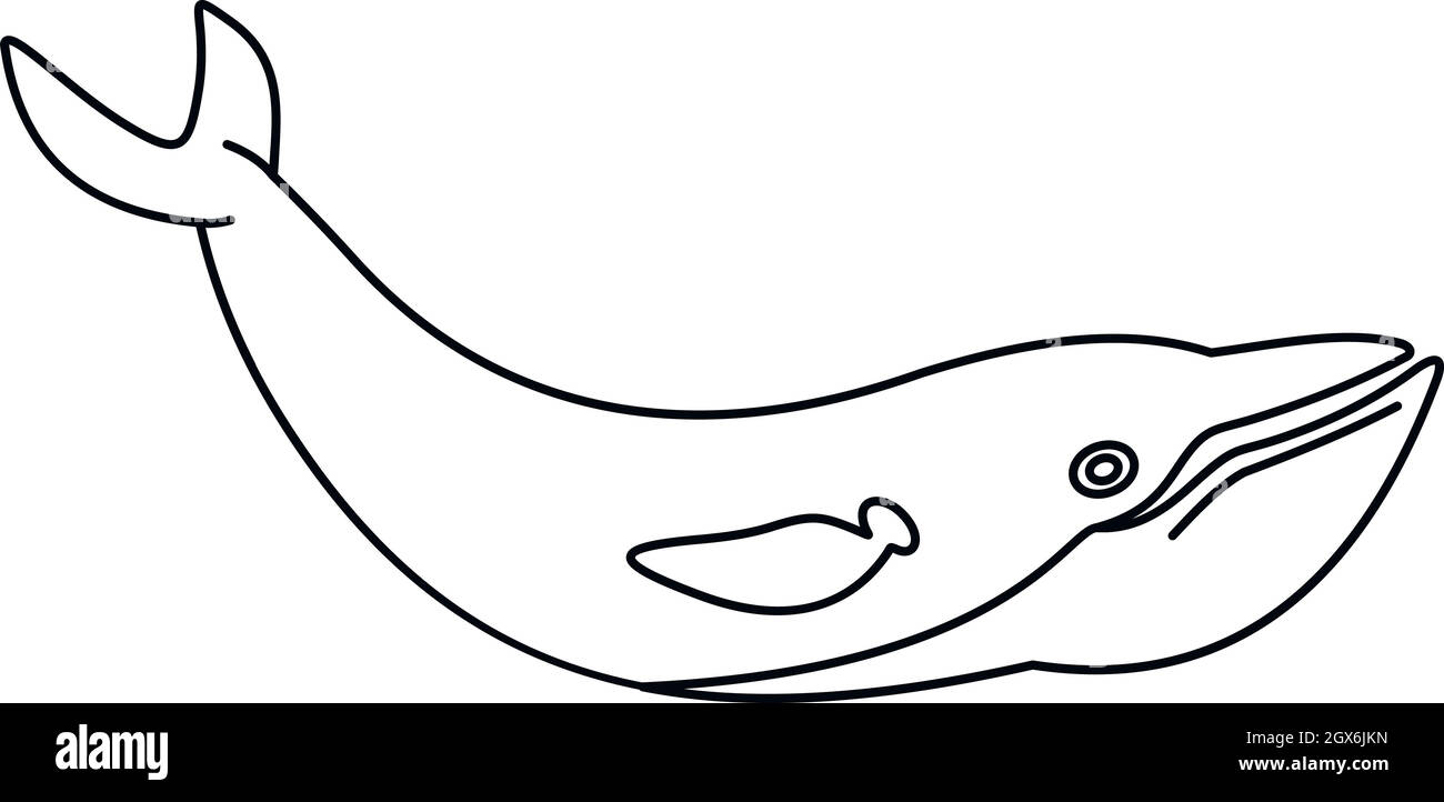 Wal Fisch-symbol, outline Style Stock Vektor