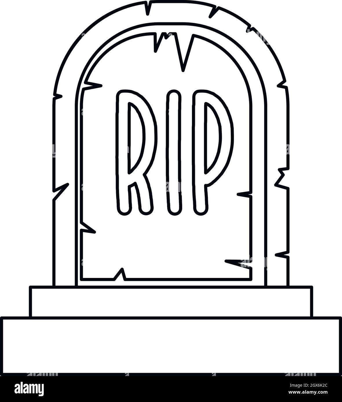 Tombstone-Symbol, Umriss-Stil Stock Vektor