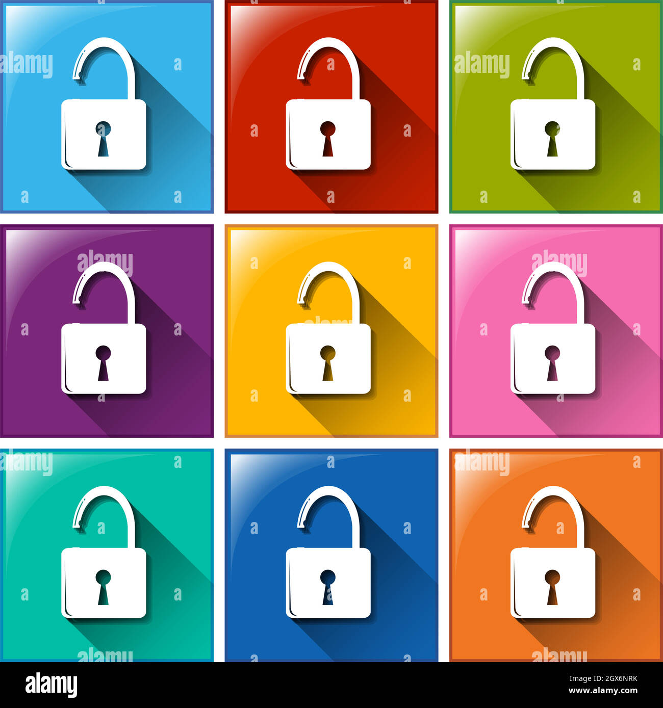 Symbole für das Vorhängeschloss Stock Vektor