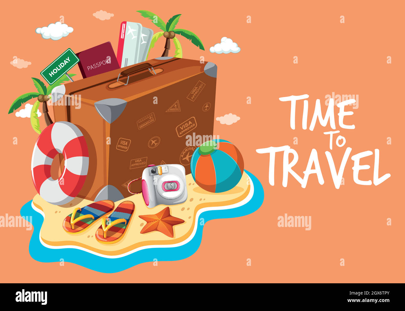 Satz von Vorlage für Reiseobjekte Stock Vektor