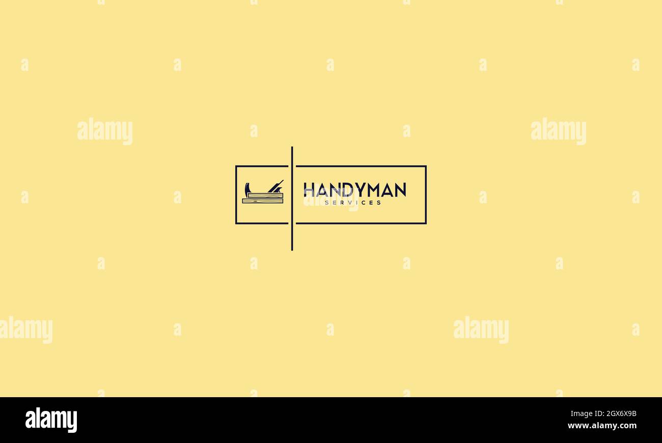 Handyman Logo-Design mit negativem Rauteffekt zur Illustration Stock Vektor