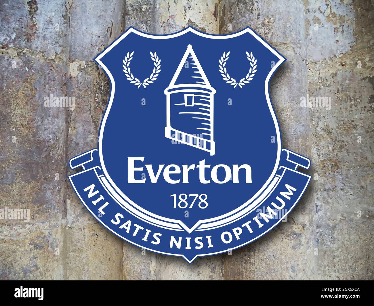 Wappen Everton F.C., Liverpool, ein Fußballverein aus England Stockfoto