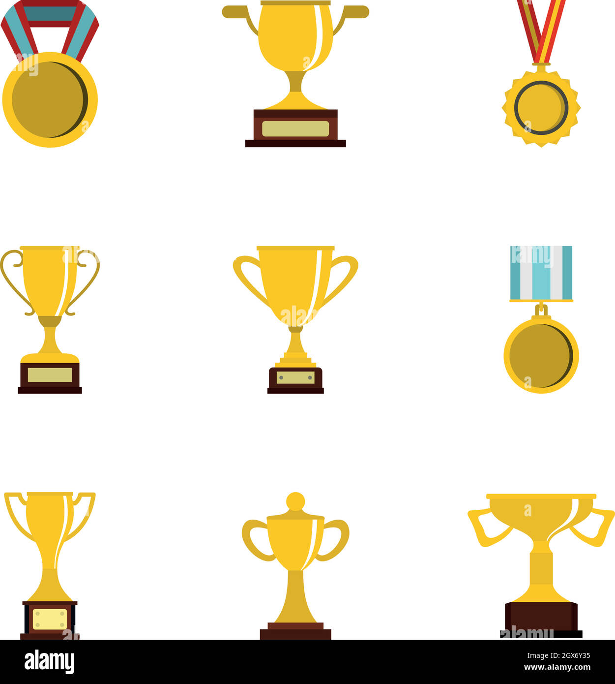 Set mit Prämiensymbolen, flacher Stil Stock Vektor