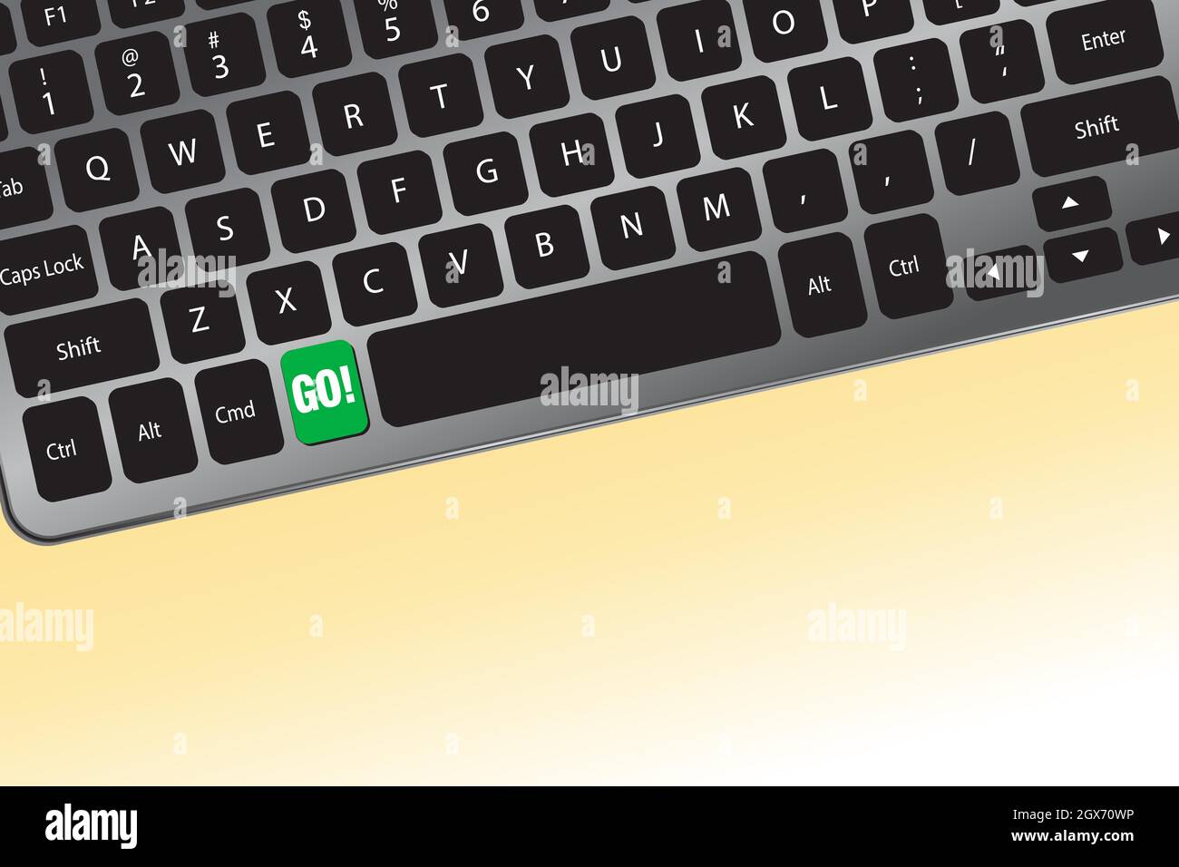 GO-Taste auf einer Computertastatur in Grün - Vektorgrafik Stock Vektor