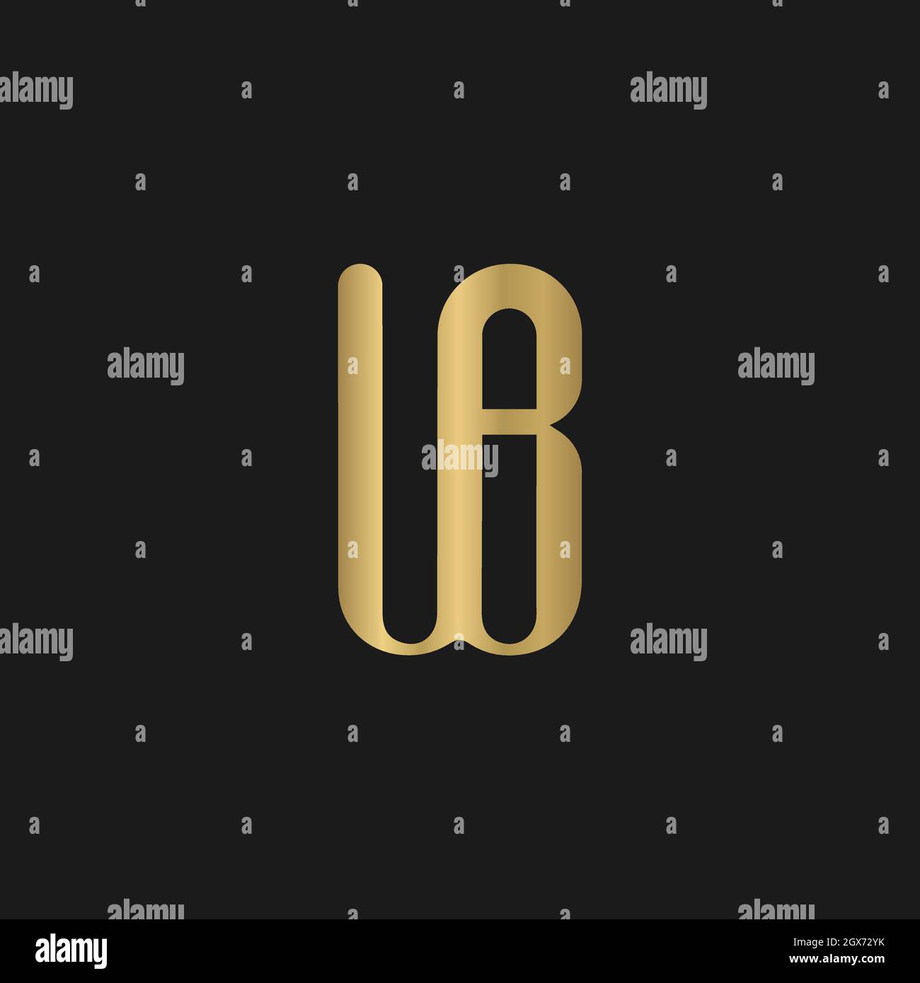 Alphabet Initialen Logo BW, WB, W und B Stock Vektor