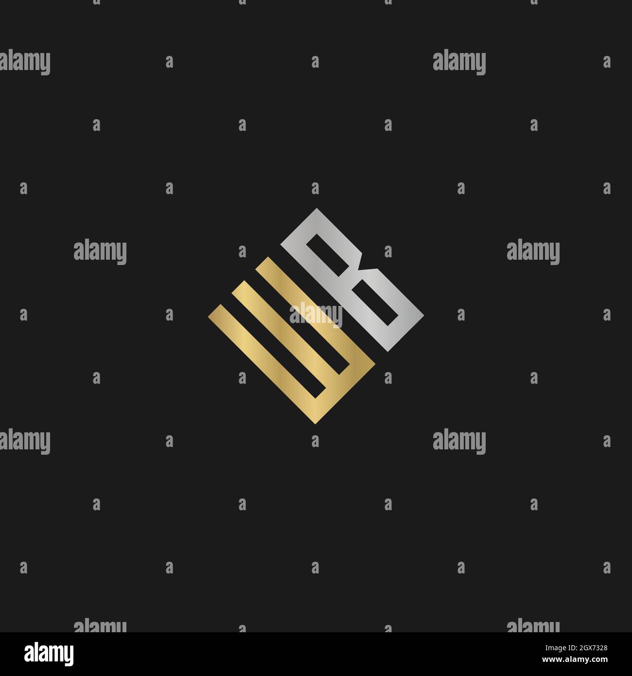 Alphabet Initialen Logo BW, WB, W und B Stock Vektor