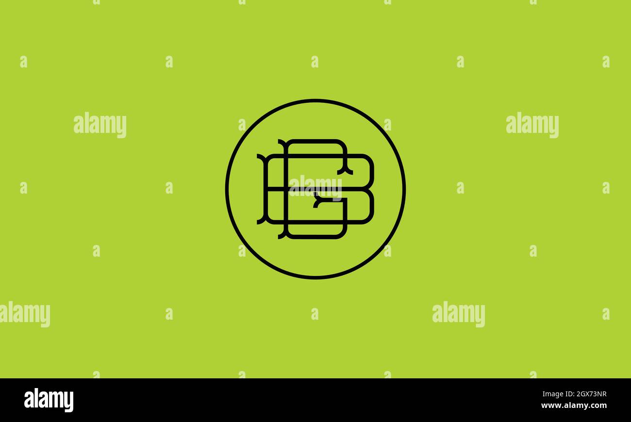 BUCHSTABEN B G LOGO-DESIGN MIT NEGATIVEM RAUTEFFEKT FÜR DIE ILLUSTRATION Stock Vektor
