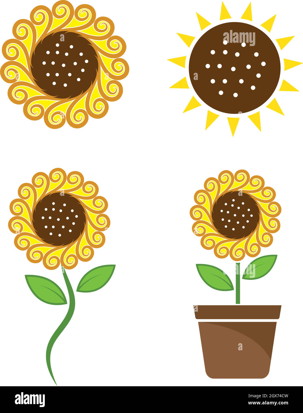 Symbolvektor für Sonnenblumen-Logo Stock Vektor