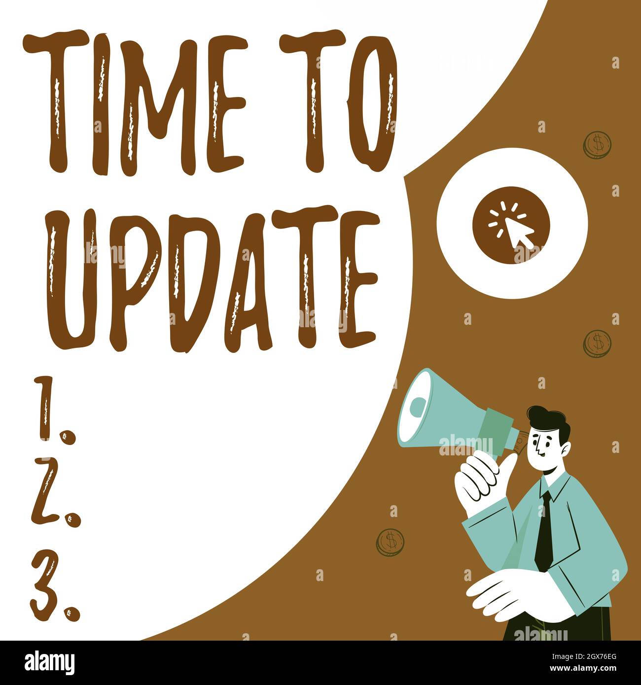 Textschild mit der Zeit für die Aktualisierung. Wort auf diesem richtigen Moment geschrieben, um etwas moderner abstrakt mit verschiedenen Typisierungsmethoden zu machen Stockfoto