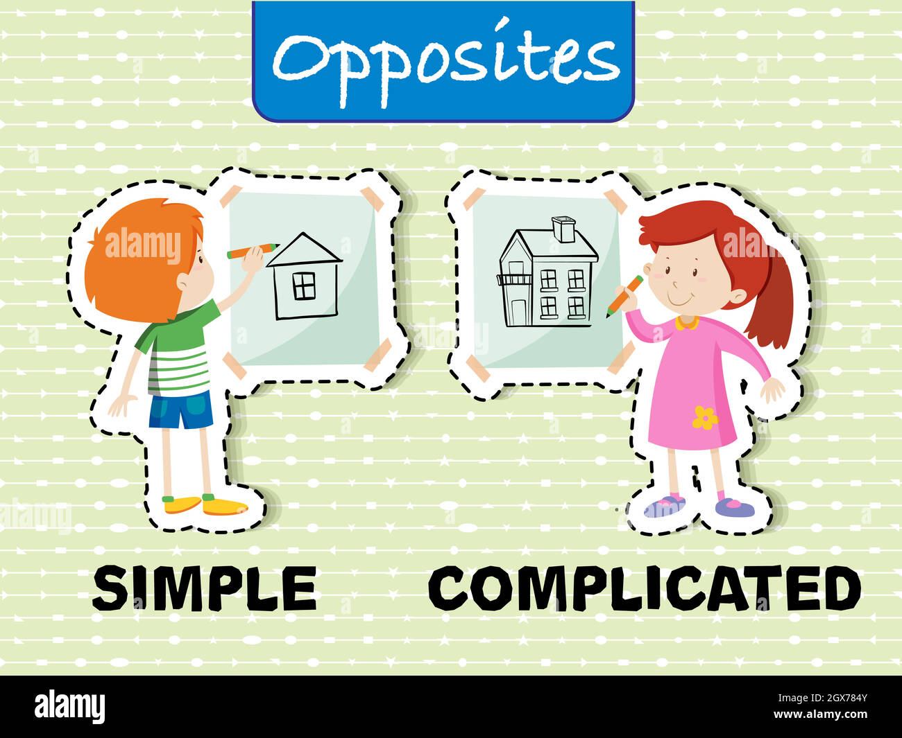 Gegenteiliger Hinweis auf grünem Hintergrund Stock Vektor