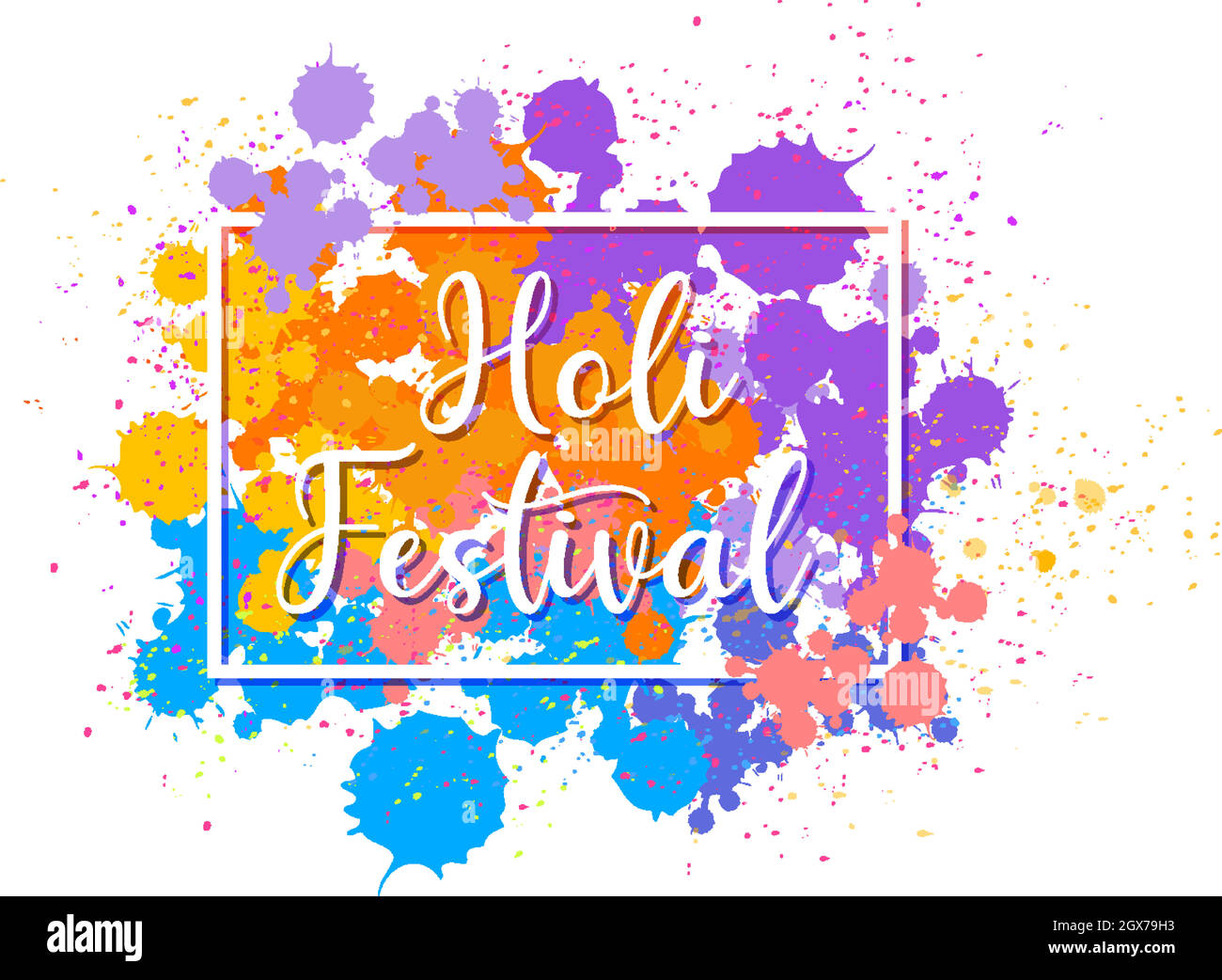 Happy Holi Festival Poster Design mit buntem Hintergrund Stock Vektor