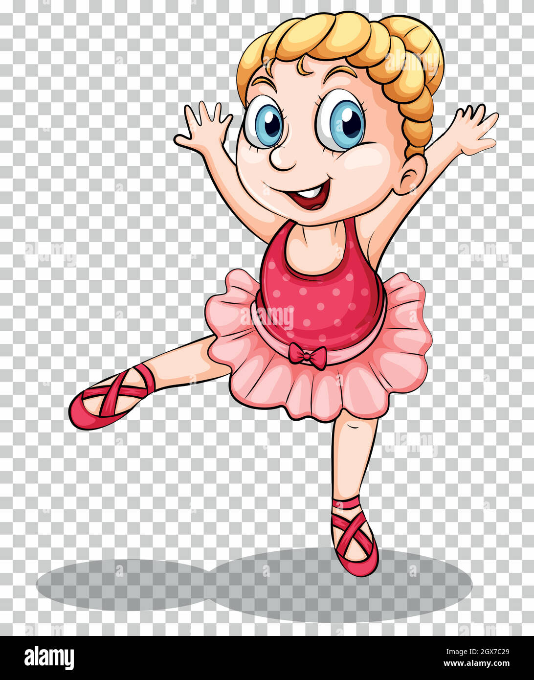 Niedliche Ballerina auf transparentem Hintergrund Stock Vektor