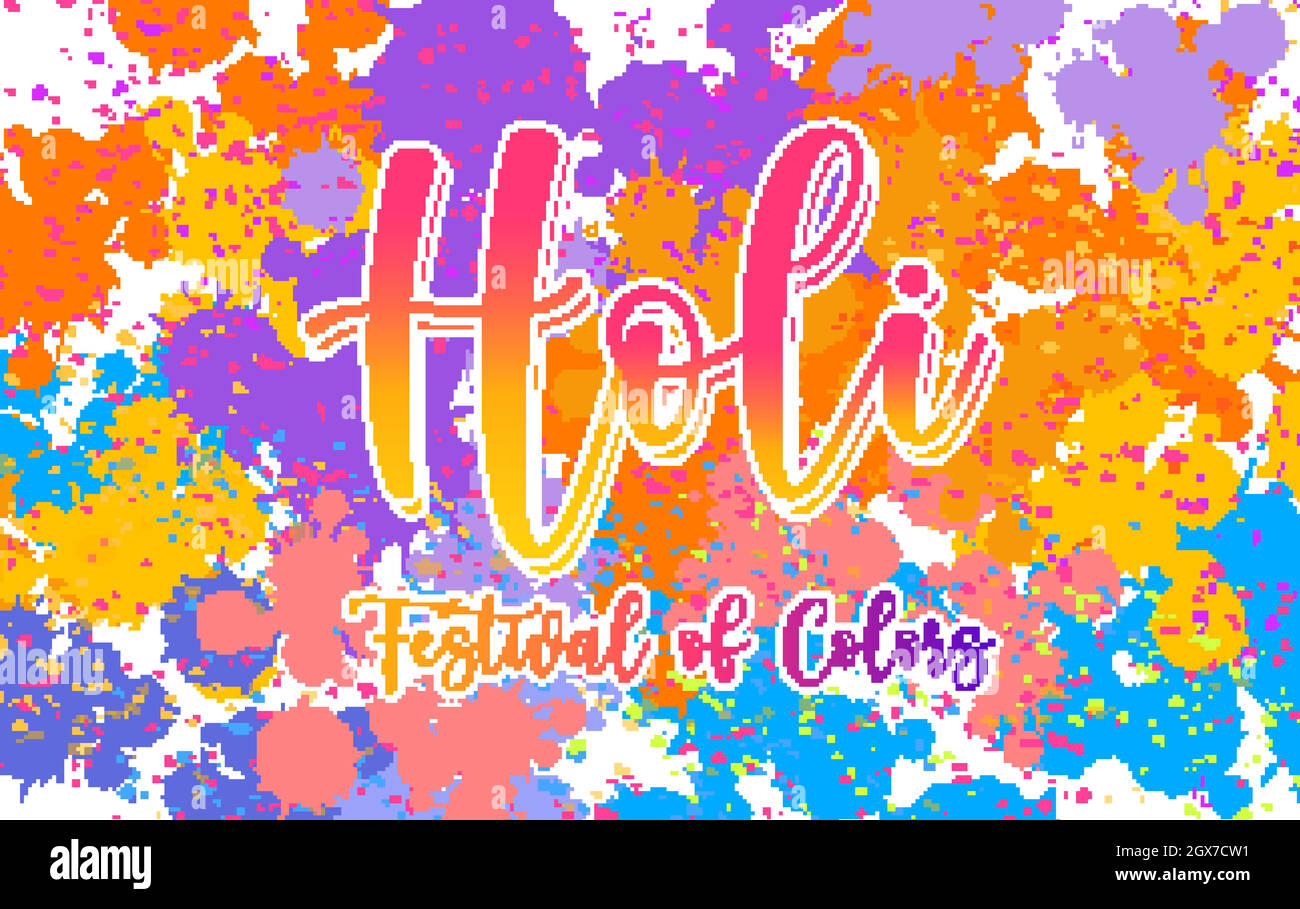 Happy Holi Festival Poster Design mit buntem Hintergrund Stock Vektor