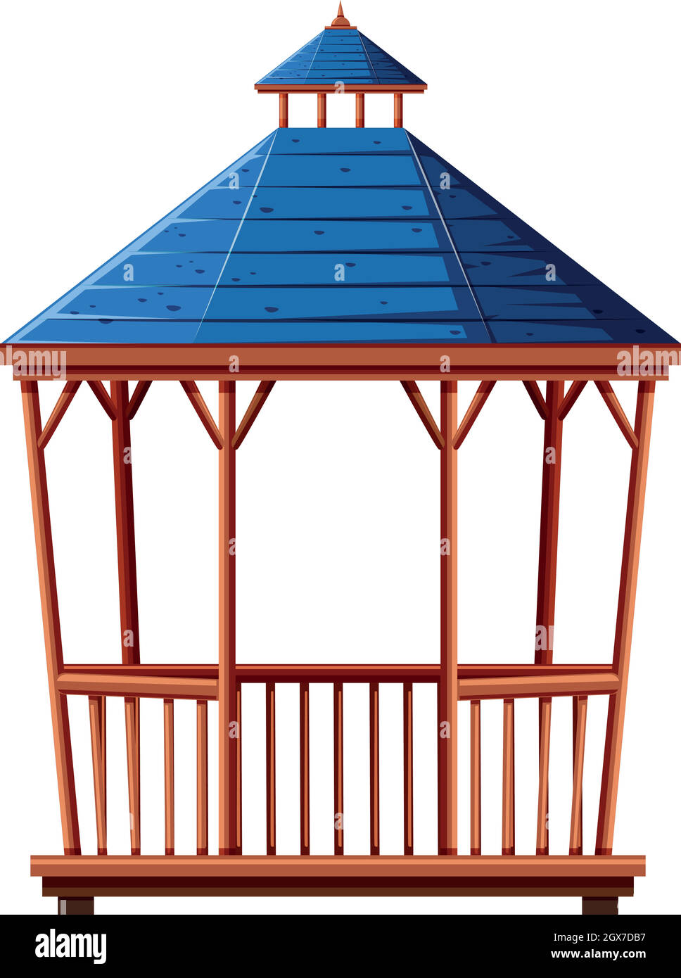 Pavillon mit blauem Dach Stock Vektor