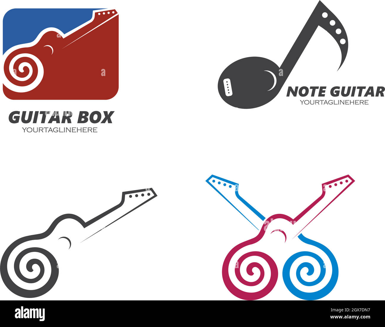 Gitarre Symbol Logo Vektor Illustration Design Stock Vektor