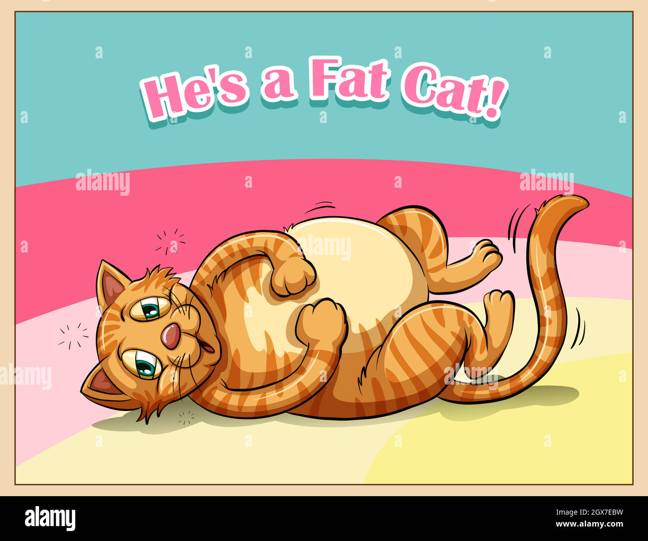 Fat Katze mit Text Stock Vektor