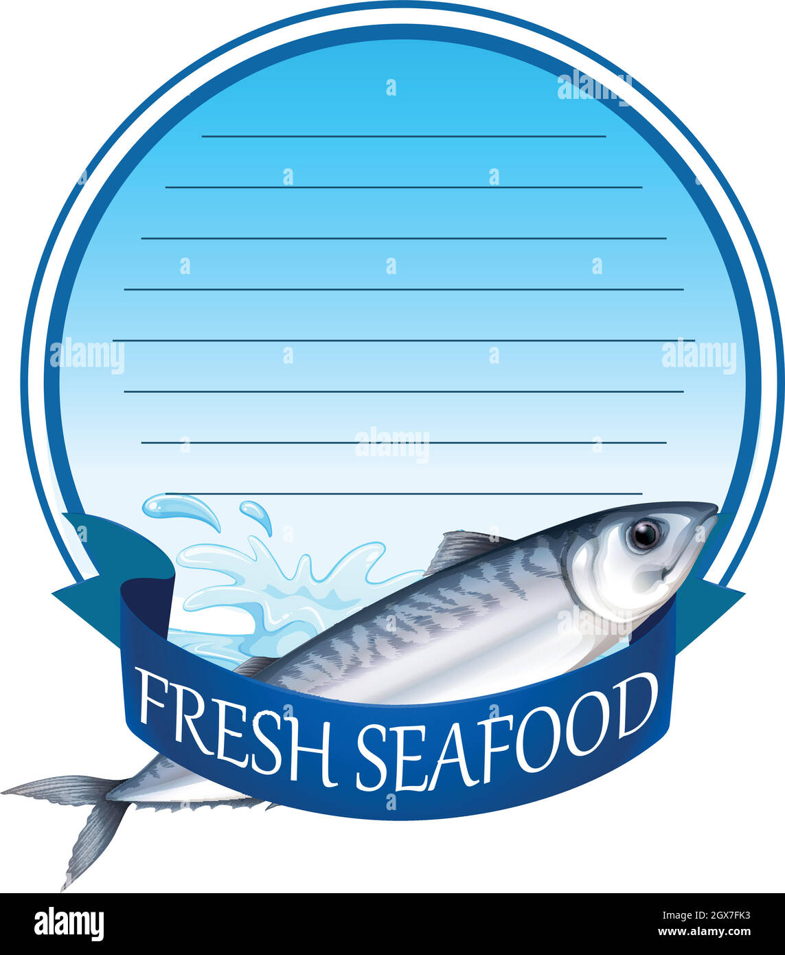 Papierdesign mit Thunfisch im Meer Stock Vektor