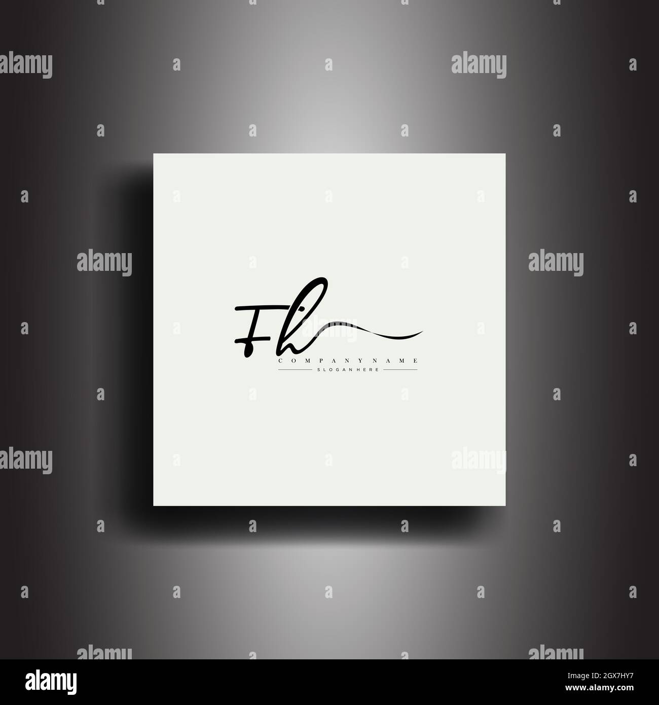 FH Signature Stil Monogramm.kalligrafische Schrift Symbol und Handschrift Vektor Stock Vektor