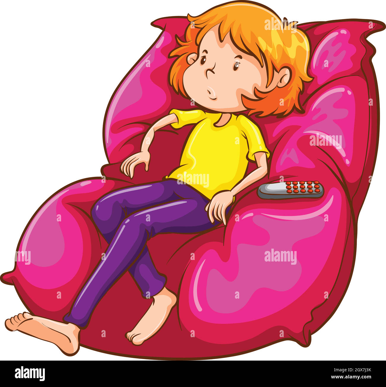 Eine Skizze eines faulen Mädchens auf der Couch Stock Vektor