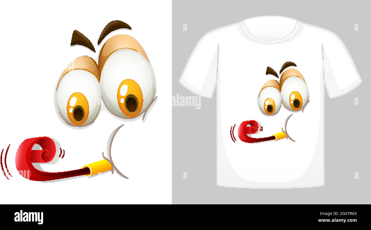 T-Shirt-Dessin mit Grafik vorne Stock Vektor