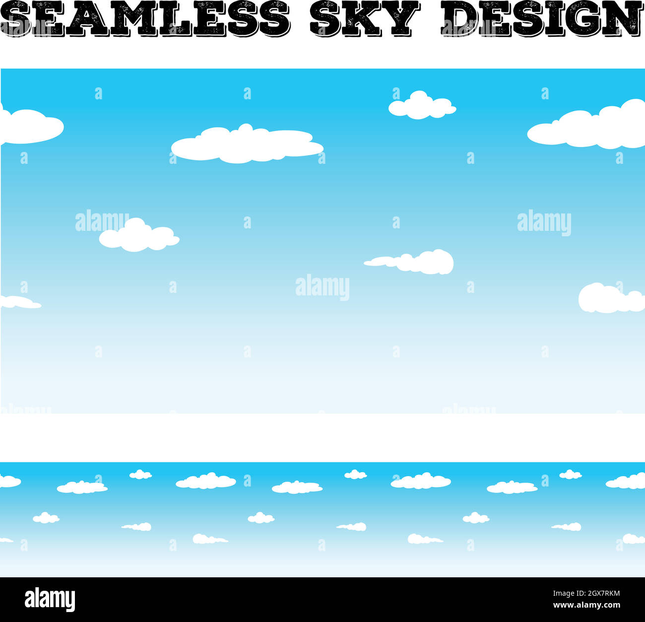 Nahtloser Hintergrund mit Himmel und Wolken Stock Vektor