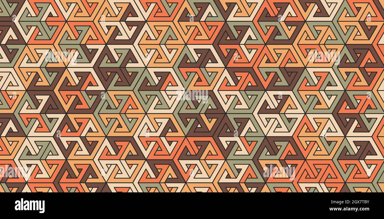 Abstraktes geometrisches Muster mit polygonaler Form. Farbenfroher 3d-Hintergrund im Retro-Stil Stock Vektor