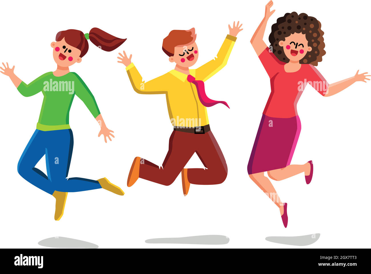 Geschäftsmann Und Geschäftsfrau Mitarbeiter Freude Vektor Illustration Stock Vektor