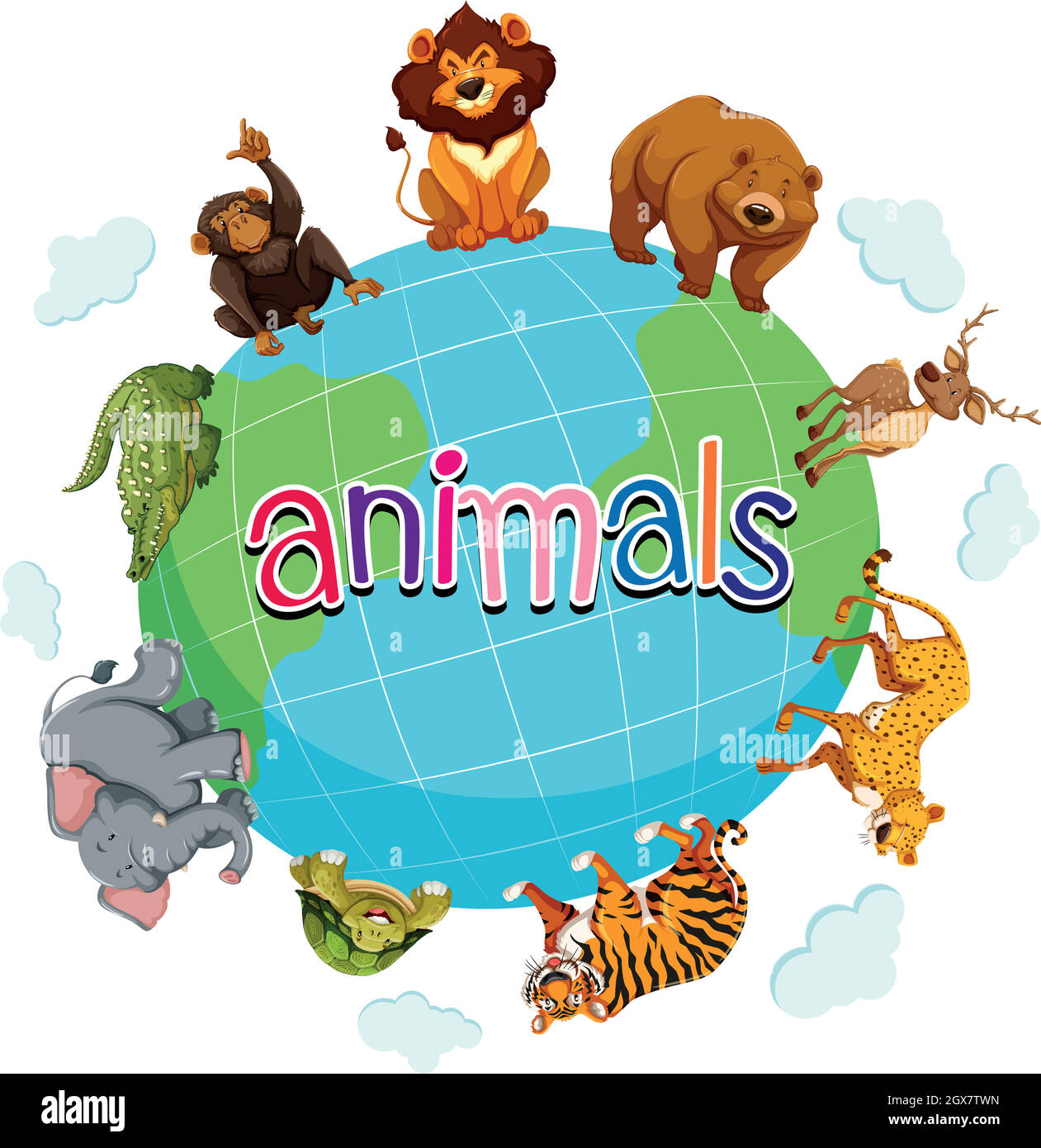 Die Größten Tiere Der Ganzen Welt Tiere erde Stock-Vektorgrafiken kaufen - Alamy