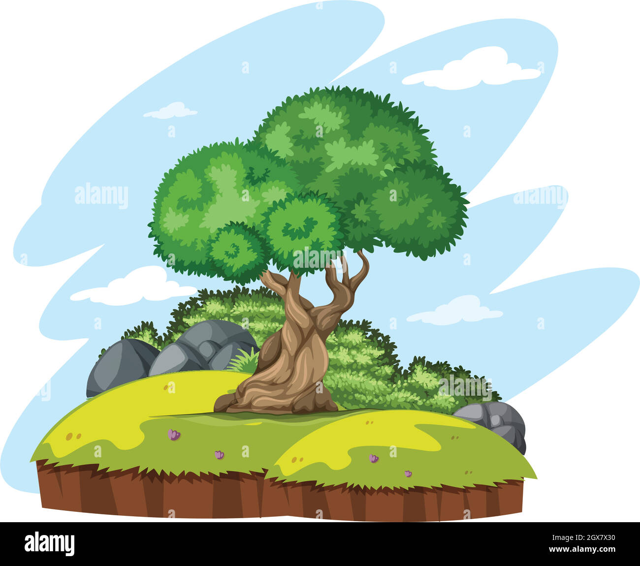 Isolierter Baum in der Natur Stock Vektor